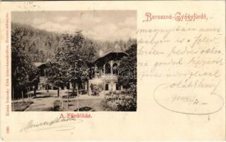 1900 Borosznófürdő, Brusno-kúpele (Borosznó, Brusznó, Brusno); Fürdőház. Ivánszky Elek kiadása / spa, bathhouse (r)