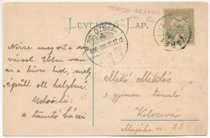 1906 Torda, Turda; Fő tér, Leöb Dávid, Flóra Antal és Sterl Gyula üzlete. Füssy és Sztupjár kiadása ...