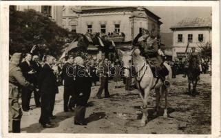 1940 Nagybánya, Baia Mare; bevonulás / entry of the Hungarian troops + "1940 Nagybánya visszatért" So. Stpl