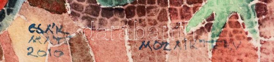 Csák Máté (1938-2017): Sárkány. Akvarell, papír, jelzett. fa keretben, 35x49 cm