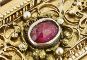 Ezüst(Ag) nyakék, jelzett, h: 35 cm, bruttó: 75,7 g