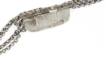 Ezüst(Ag) nyakék, jelzett, h: 35 cm, bruttó: 75,7 g