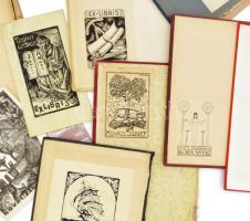 11 db vegyes ex libris, részben könyvborítókon