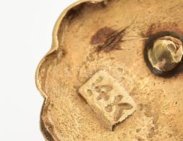 Arany (Au) 14 K fülbevalópár türkizzel, jelzett, h: 2,8 cm, bruttó: 6,06 g