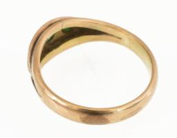 Arany (Au) 14 K gyűrű türkizzel, jelzett, méret: 52, bruttó: 3,32 g