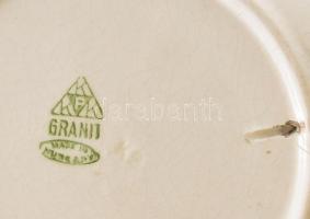 Gránit magyar címeres falitál, jelzéssel, minimális kopottsággal, d: 23,5 cm, ritka!