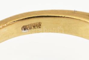Arany (Au) 14 K gyűrű 0,1 ct gyémánttal, jelzett, méret: 56, bruttó: 3,8 g