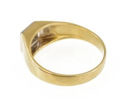 Arany (Au) 14 K gyűrű 0,2 ct gyémánttal, jelzett, méret: 57, bruttó: 3,8 g