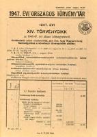 1947. évi országos törvénytár. (Corpus Juris). Bp., 1947, Magyar Belügyminisztérium (Athenaeum-ny.),...