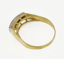 Arany (Au) 14 K gyűrű 4 db 0,01 ct gyémánttal, jelzés nélkül, méret: 59, bruttó: 3,03 g