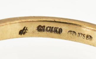 Arany (Au) 14 K gyűrű 0,25 ct gyémánttal, jelzett, méret: 51, bruttó: 1,99 g