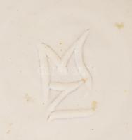 MZ jelzéssel: kék retro kerámia váza. Hibátlan, m: 20 cm