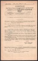 1930 Győr, Moson és Pozsony közigazgatásilag egyelőre egyesített vármegyék hivatalos értesítője, XXXII. évf. 41. sz., szerk.: Skultéty Miklós, kisebb szakadással