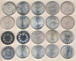 Ausztria 1959-1978. 50Sch Ag komplett sor (20 klf db) T:BU,2+,2 db PP