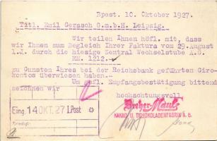 1927 Dreher Mauls csokoládé reklámlapja / Hungarian chocolate advertising card litho (EK)