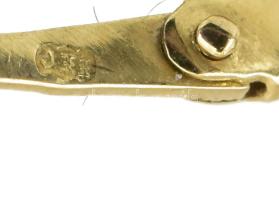 Arany (Au) 14K baba fülbevaló, jelzett, h: 1,5 cm, nettó: 0,7 g