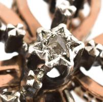 Arany (Au) 14K bross gyémántokkal, jelzett, 2,5×2,5 cm, bruttó: 4,25 g