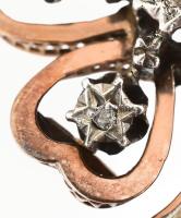 Arany (Au) 14K bross gyémántokkal, jelzett, 2,5×2,5 cm, bruttó: 4,25 g