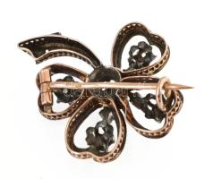 Arany (Au) 14K bross gyémántokkal, jelzett, 2,5×2,5 cm, bruttó: 4,25 g