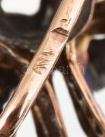 Arany (Au) 14K bross gyémántokkal, jelzett, 2,5×2,5 cm, bruttó: 4,25 g