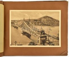 cca 1930 Budapest látványosságait bemutató album 24 képpel. Kissé megviselt papírkötésben 31x23 cm