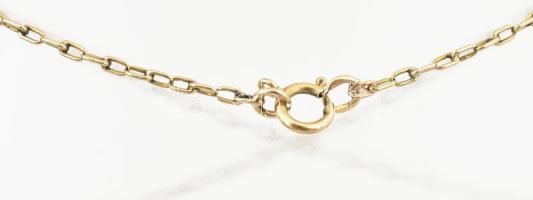 Arany (Au) 14K nyaklánc medállal, 0,05 ct gyémánttal, jelzett, h: 56 cm, bruttó: 4,95 g