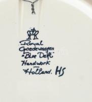 Royal Goedewaagen tűzmadár mintás falitál. Delfti kék mázzal festett, jelzett, hibátlan, d: 21 cm