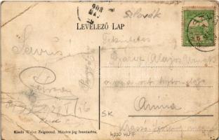 1908 Nyustya-Likér, Hnústa-Likier; Nyustyai hegység, vasútállomás, őrház az átjárónál, sorompó. Weis...