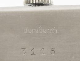 Aris női platina mechanikus óra 40 db gyémánttal, tok: 2,5×1,3 cm, sérült, 10,48 g