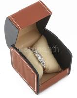 Aris női platina mechanikus óra 40 db gyémánttal, tok: 2,5×1,3 cm, sérült, 10,48 g