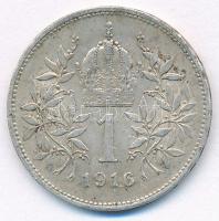 Ausztria 1916. 1K Ag "Ferenc József" T:XF,VF patina Austria 1916. 1 Krone Ag "Franz J...