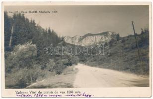 1929 Vulkán, Zsivadejvulkán, Vulcan; Varf de piatra de var 1266 mtr. Foto Bach 1929. No. 27. photo + "ABRUD-TURDA 242" vasúti mozgóposta (fl)