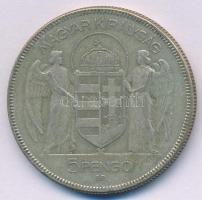 1930. 5P Ag "Horthy jobbra" T:F patina, kis ph. Adamo P8