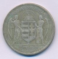 1930. 5P Ag "Horthy jobbra" T:F patina, kis ph. Adamo P8