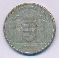 1930. 5P Ag "Horthy jobbra" T:F patina, kis ph. Adamo P8