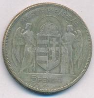 1930. 5P Ag "Horthy jobbra" T:F patina, kis ph. Adamo P8