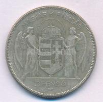 1930. 5P Ag "Horthy jobbra" T:F patina, kis ph. Adamo P8