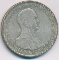 1930. 5P Ag "Horthy jobbra" T:F patina Adamo P8