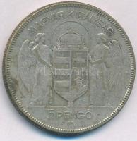 1930. 5P Ag "Horthy jobbra" T:F patina Adamo P8