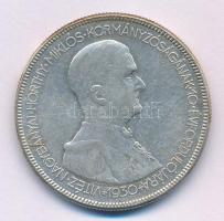 1930. 5P Ag "Horthy jobbra" T:F patina Adamo P8