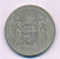 1930. 5P Ag "Horthy jobbra" T:F patina Adamo P8