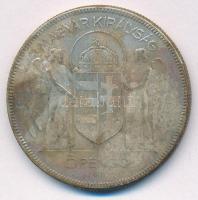 1930. 5P Ag "Horthy jobbra" T:F patina Adamo P8