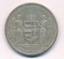 1930. 5P Ag "Horthy jobbra" T:F patina Adamo P8