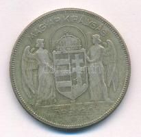 1930. 5P Ag "Horthy jobbra" T:F patina Adamo P8
