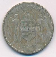 1930. 5P Ag "Horthy jobbra" T:F patina Adamo P8