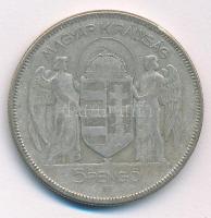 1930. 5P Ag "Horthy jobbra" T:F patina Adamo P8