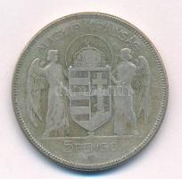 1930. 5P Ag "Horthy jobbra" T:F patina Adamo P8