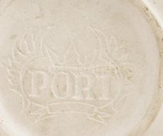 Port porcelán, Ausztria, kétfejű sassal díszített fekete mázas porcelán padlóváza, aranyozott festés...