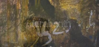 Mezős Béla (1949- ): Erdőben 2. Akril, karton. Jelzett, üvegezett keretben a hátoldalon a művész bél...