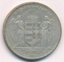 1930. 5P Ag "Horthy jobbra" T:VF patina Adamo P8